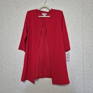 NEW Sag Harbor Red Open Front Jacket...SIZE:M